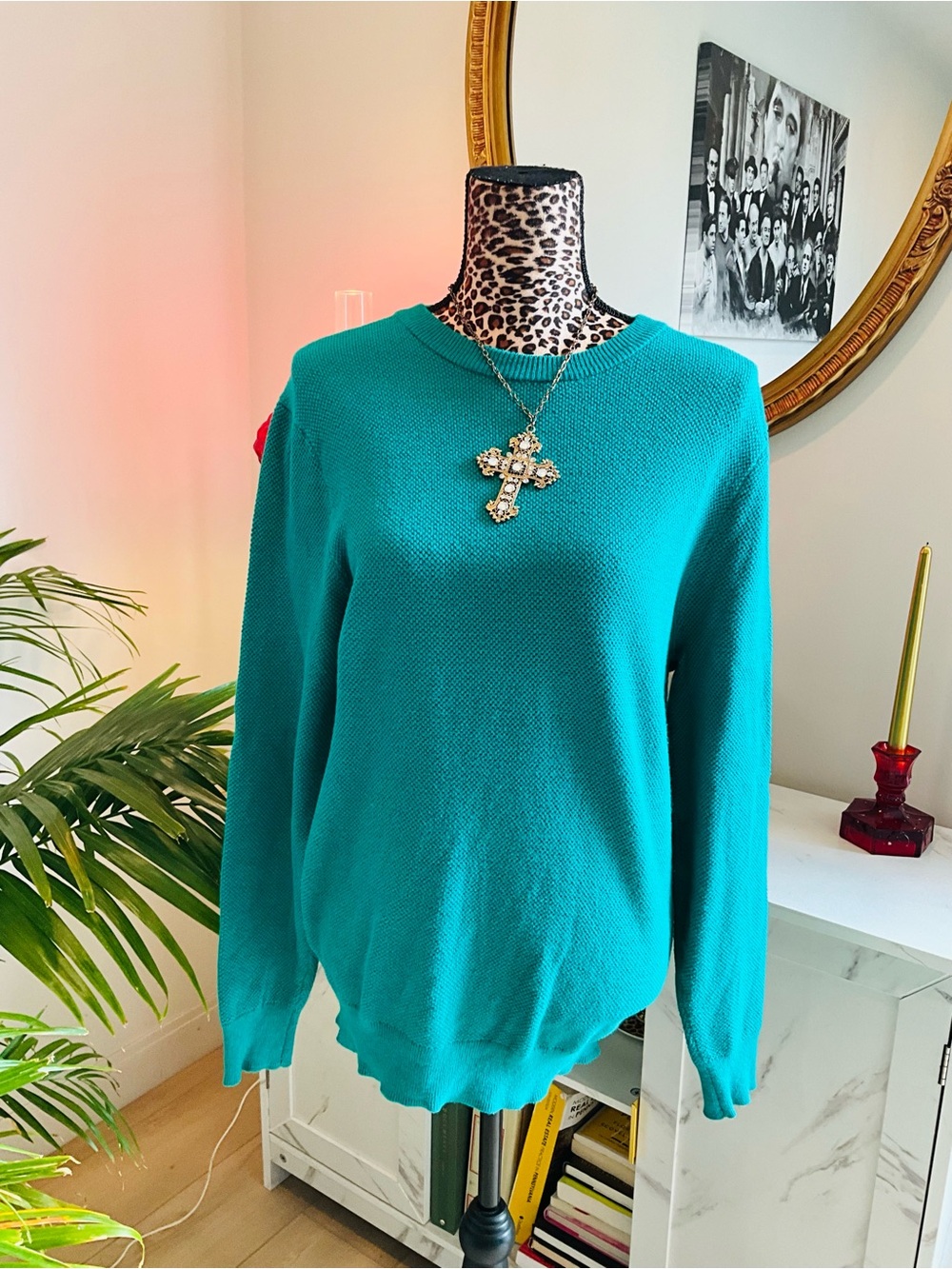 Teal Knit Sweater - Picture 2 of 8